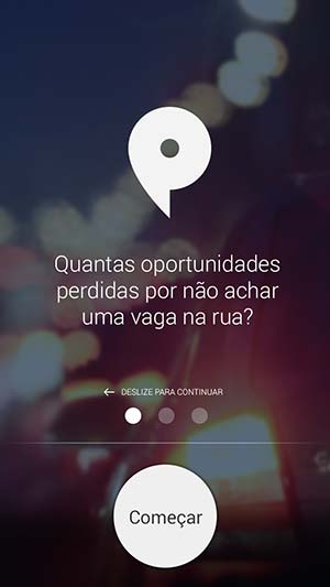 Tela do app Parkinout